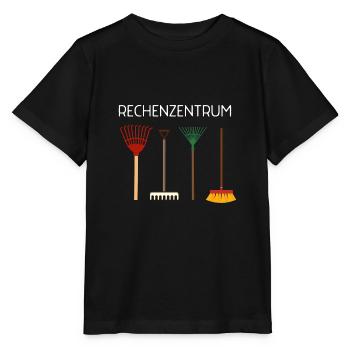 Lustiges Rechenzentrum Gärtner Garten Besen Design - Stanley/Stella Kinder T-Shirt MINI CREATOR  - Schwarz - Vorne - Mikhail (115cm)