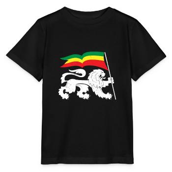 Drapeau Reggaeton Rasta Reggae Lion - T-shirt bio MINI CREATOR Stanley/Stella Enfant - noir - Devant - Mikhail (115cm)