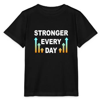Plus fort chaque jour - T-shirt bio MINI CREATOR Stanley/Stella Enfant - noir - Devant - Mikhail (115cm)