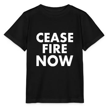 Ceasefire now - Stanley/Stella Kinder T-Shirt MINI CREATOR  - Schwarz - Vorne - Mikhail (115cm)