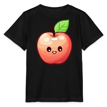 Kawaii Apple: Fruity Sweet Temptation - Stanley/Stella MINI CREATOR Kids’ T-Shirt - black - Front - Mikhail (115cm)