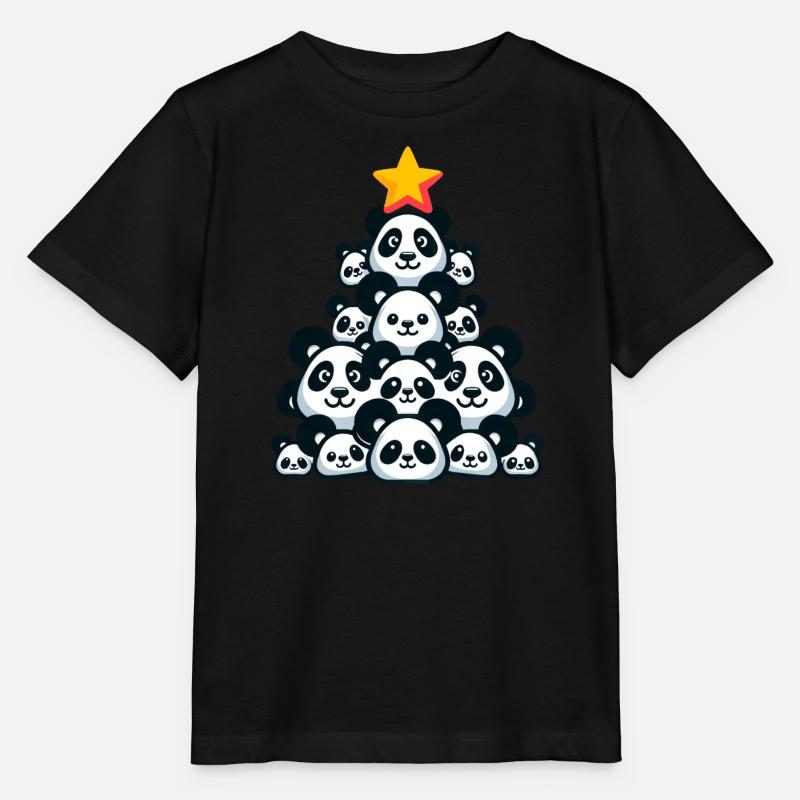 Weihnachtspanda - Festliche Stimmung mit Pandabär - Stanley/Stella Kinder T-Shirt MINI CREATOR  - Schwarz