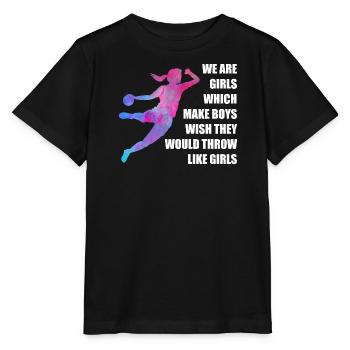 Frauen und Mädchen Handball Geschenkidee - Stanley/Stella Kinder T-Shirt MINI CREATOR  - Schwarz - Vorne - Mikhail (115cm)