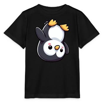 Mignon Pingouin Poirier Dessin animé Chibi - T-shirt bio MINI CREATOR Stanley/Stella Enfant - noir - Devant - Mikhail (115cm)