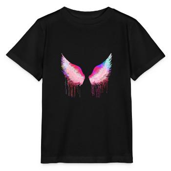 Ailes, ailes d’ange, ailes d’ange, colorées - T-shirt bio MINI CREATOR Stanley/Stella Enfant - noir - Devant - Mikhail (115cm)
