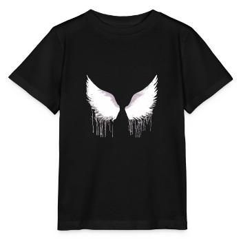 Ailes, ailes d’ange, ailes d’ange, blanc, graffiti - T-shirt bio MINI CREATOR Stanley/Stella Enfant - noir - Devant - Mikhail (115cm)