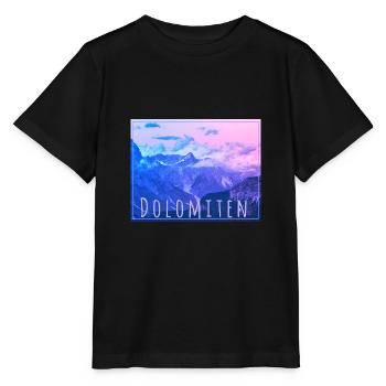 Dolomites, paysage, montagne, montagne, tyrol du sud, tyrol - T-shirt bio MINI CREATOR Stanley/Stella Enfant - noir - Devant - Mikhail (115cm)