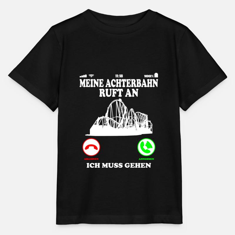 Achterbahn Shirt Ruft an Spruch - Stanley/Stella Kinder T-Shirt MINI CREATOR  - Schwarz
