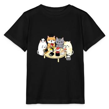 Cat Sushi - Stanley/Stella MINI CREATOR Kids’ T-Shirt - black - Front - Mikhail (115cm)