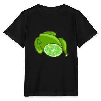 poulet, poulet, citron vert, poulet au citron, bande dessinée - T-shirt bio MINI CREATOR Stanley/Stella Enfant - noir - Devant - Mikhail (115cm)