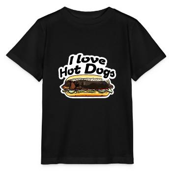 l Amour Hot Dogs Teckel cool Street Art - T-shirt bio MINI CREATOR Stanley/Stella Enfant - noir - Devant - Mikhail (115cm)