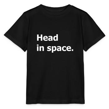 Kopf im Weltraum. Für Träumer und Nachdenkliche. - Stanley/Stella Kinder T-Shirt MINI CREATOR  - Schwarz - Vorne - Mikhail (115cm)