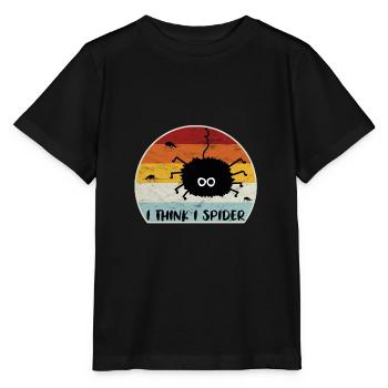 Je pense que je Spider Retro - T-shirt bio MINI CREATOR Stanley/Stella Enfant - noir - Devant - Mikhail (115cm)