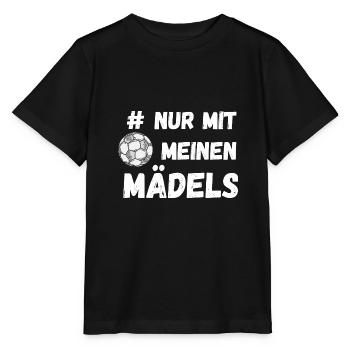 Mädels Frauen Fussball #nur mit meinen Mädels - Stanley/Stella Kinder T-Shirt MINI CREATOR  - Schwarz - Vorne - Mikhail (115cm)