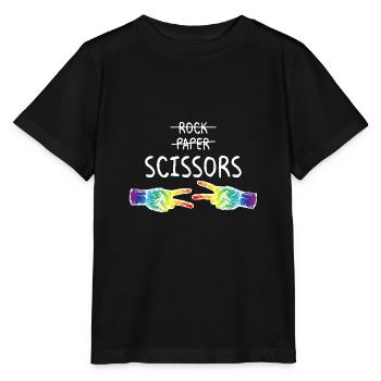 Rock Paper Scissors LGBTQ Pride Month Lesbian - T-shirt bio MINI CREATOR Stanley/Stella Enfant - noir - Devant - Mikhail (115cm)