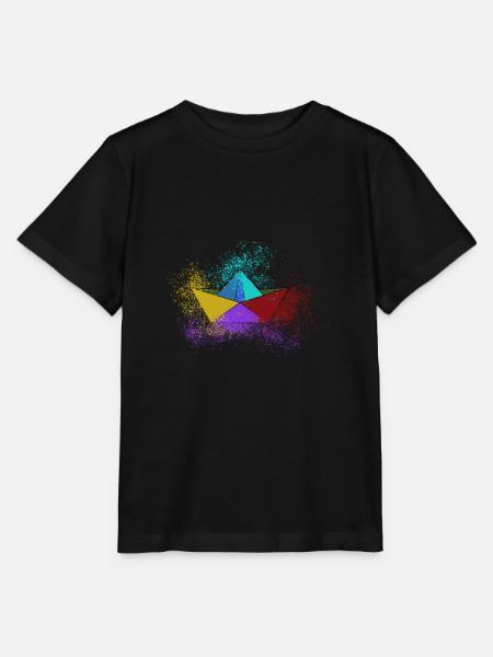 boot,papierschiff,bunt,schiff,graffiti - Stanley/Stella Kinder T-Shirt MINI CREATOR - Schwarz