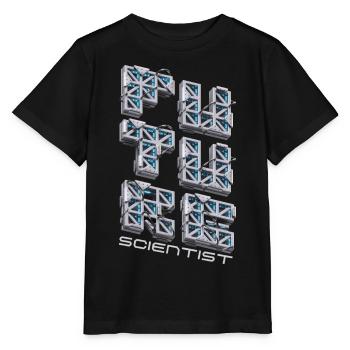 Wissenschaftler, 3D futuristisch, Zukunft Sci Fi - Stanley/Stella Kinder T-Shirt MINI CREATOR  - Schwarz - Vorne - Mikhail (115cm)