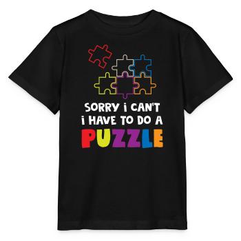Funny Puzzle Lover - Stanley/Stella MINI CREATOR Kids’ T-Shirt - black - Front - Mikhail (115cm)