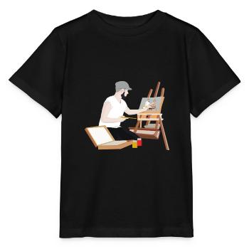 Peintre Dessiner Peinture Peinture Image - T-shirt bio MINI CREATOR Stanley/Stella Enfant - noir - Devant - Mikhail (115cm)
