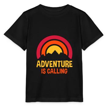 L’aventure appelle (Sonne hinter Bergkamm) - T-shirt bio MINI CREATOR Stanley/Stella Enfant - noir - Devant - Mikhail (115cm)