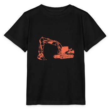 Exkavator silhouette cadeau de dragage - T-shirt bio MINI CREATOR Stanley/Stella Enfant - noir - Devant - Mikhail (115cm)