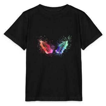 angelwings,flügel,aquarell,graffiti,engelsflügel - Stanley/Stella Kinder T-Shirt MINI CREATOR  - Schwarz - Vorne - Mikhail (115cm)