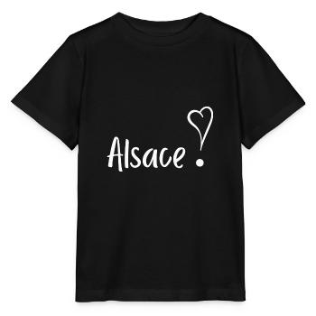 Alsace avec coeur - T-shirt bio MINI CREATOR Stanley/Stella Enfant - noir - Devant - Mikhail (115cm)