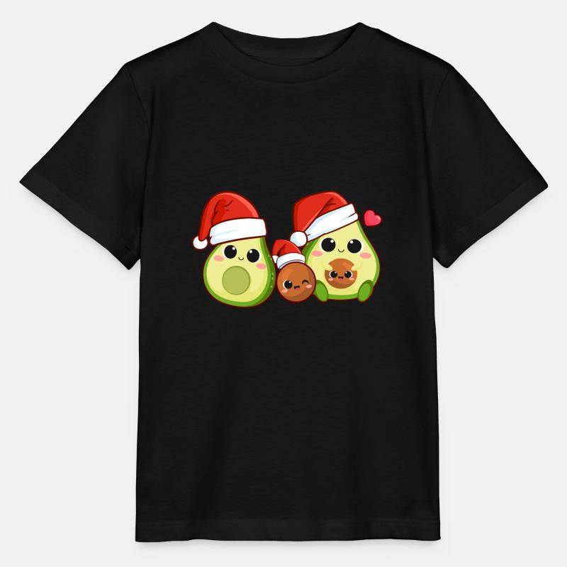 Kawaii Weihnachts-Avocado - Stanley/Stella Kinder T-Shirt MINI CREATOR  - Schwarz