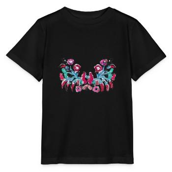 ungarische blumen,Ranke,floral,pink,Blumen - Stanley/Stella Kinder T-Shirt MINI CREATOR  - Schwarz - Vorne - Mikhail (115cm)