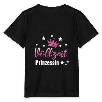 Vollzeitprinzessin Prinzessin Mädchen - Stanley/Stella Kinder T-Shirt MINI CREATOR  - Schwarz - Vorne - Mikhail (115cm)