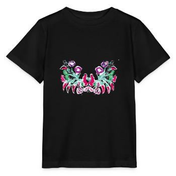 fleurs hongroises, vrilles, florales, roses, fleurs - T-shirt bio MINI CREATOR Stanley/Stella Enfant - noir - Devant - Mikhail (115cm)