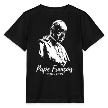 Pape François - Saint-Père - T-shirt bio MINI CREATOR Stanley/Stella Enfant - noir - Devant - Mikhail (115cm)