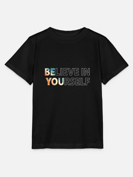 Believe in yourself - Stanley/Stella Kinder T-Shirt MINI CREATOR - Schwarz