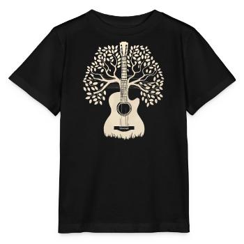 Acoustic Guitar Tree - Guitar Player Guitarist - T-shirt bio MINI CREATOR Stanley/Stella Enfant - noir - Devant - Mikhail (115cm)