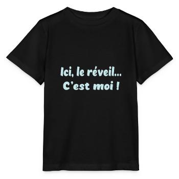 Ici, le réveil c'est moi ! - T-shirt bio MINI CREATOR Stanley/Stella Enfant - noir - Devant - Mikhail (115cm)