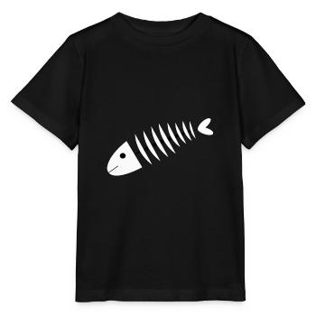 Fish Fish Fish Fish Bone Fishing Angler Gift - Stanley/Stella MINI CREATOR Kids’ T-Shirt - black - Front - Mikhail (115cm)