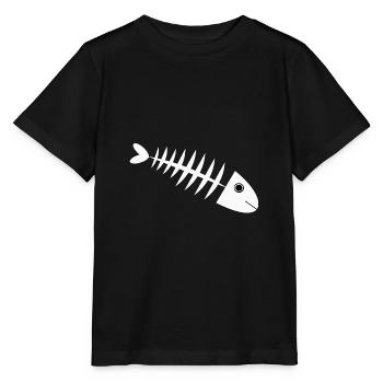 Fischgräte Fisch angeln - Stanley/Stella Kinder T-Shirt MINI CREATOR  - Schwarz - Vorne - Mikhail (115cm)