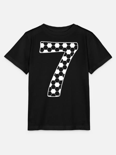 Fußball Nummer 7 – Hexagon Style - Stanley/Stella Kinder T-Shirt MINI CREATOR - Schwarz