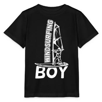 Drôle de garçon de planche à voile - T-shirt bio MINI CREATOR Stanley/Stella Enfant - noir - Devant - Mikhail (115cm)