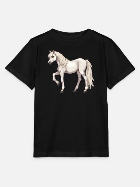 Weißes Pferd - Stanley/Stella Kinder T-Shirt MINI CREATOR  - Schwarz