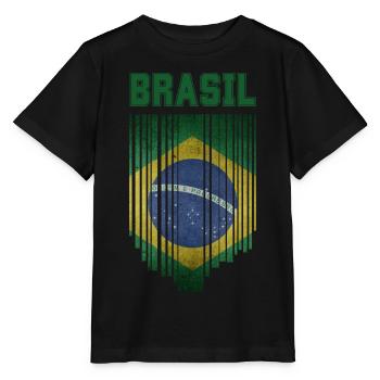 Brazilian flag, Brazilian pride - Stanley/Stella MINI CREATOR Kids’ T-Shirt - black - Front - Mikhail (115cm)