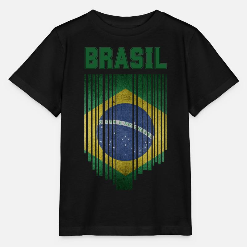 Drapeau brésilien, fierté brésilienne - T-shirt bio MINI CREATOR Stanley/Stella Enfant - noir