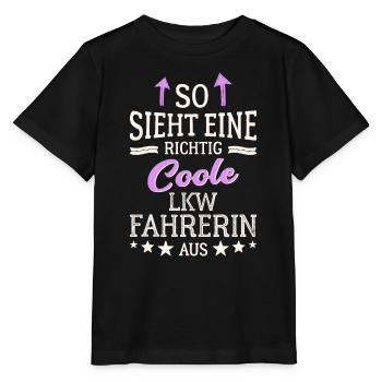 So sieht eine richtig coole LKW Fahrerin aus - Stanley/Stella Kinder T-Shirt MINI CREATOR  - Schwarz - Vorne - Mikhail (115cm)
