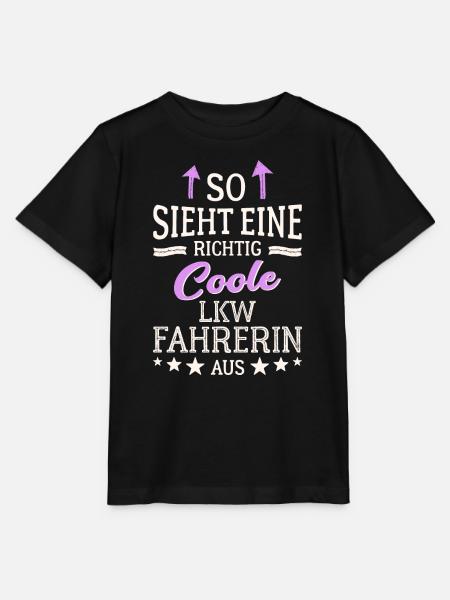 So sieht eine richtig coole LKW Fahrerin aus - Stanley/Stella Kinder T-Shirt MINI CREATOR - Schwarz