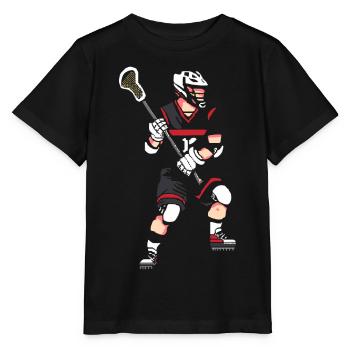 Lacrosse Spieler Pixel - Stanley/Stella Kinder T-Shirt MINI CREATOR  - Schwarz - Vorne - Mikhail (115cm)
