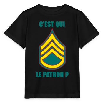 C'est qui le patron ? - T-shirt bio MINI CREATOR Stanley/Stella Enfant - noir - Devant - Mikhail (115cm)