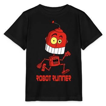 Le robot qui court - T-shirt bio MINI CREATOR Stanley/Stella Enfant - noir - Devant - Mikhail (115cm)