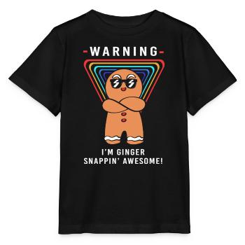 Gingerbread Christmas Gingerbread Man Gingerbread - Stanley/Stella MINI CREATOR Kids’ T-Shirt - black - Front - Mikhail (115cm)