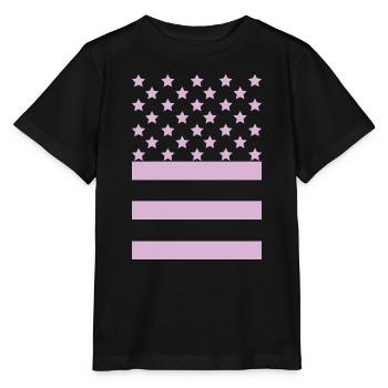 Pink Flag – Stars & Stripes Design - Stanley/Stella MINI CREATOR Kids’ T-Shirt - black - Front - Mikhail (115cm)