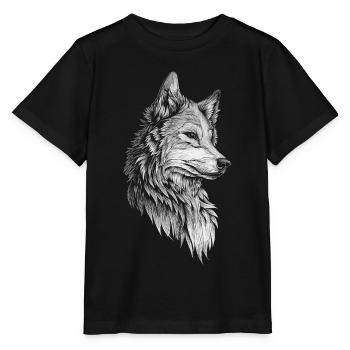 Wolf Kopf Realistisch - Stanley/Stella Kinder T-Shirt MINI CREATOR  - Schwarz - Vorne - Mikhail (115cm)